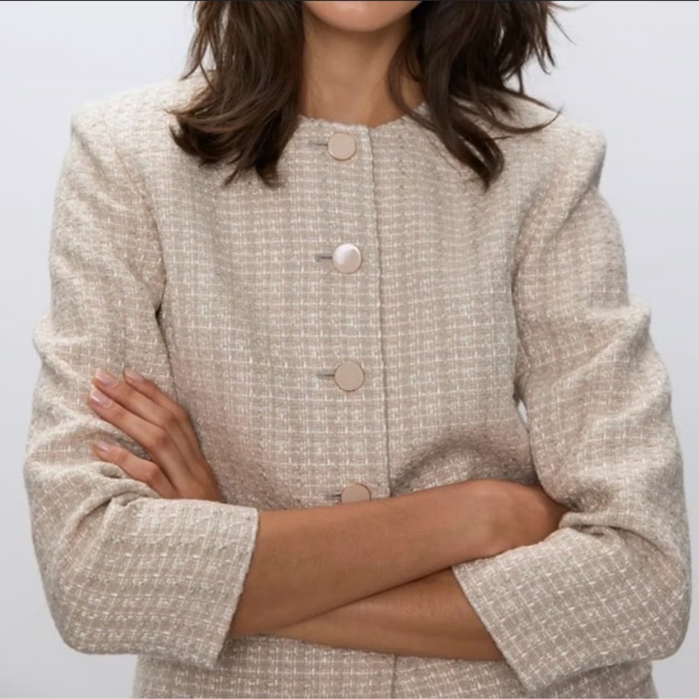 Aritzia Babaton Pink Tweed Women's Jacket